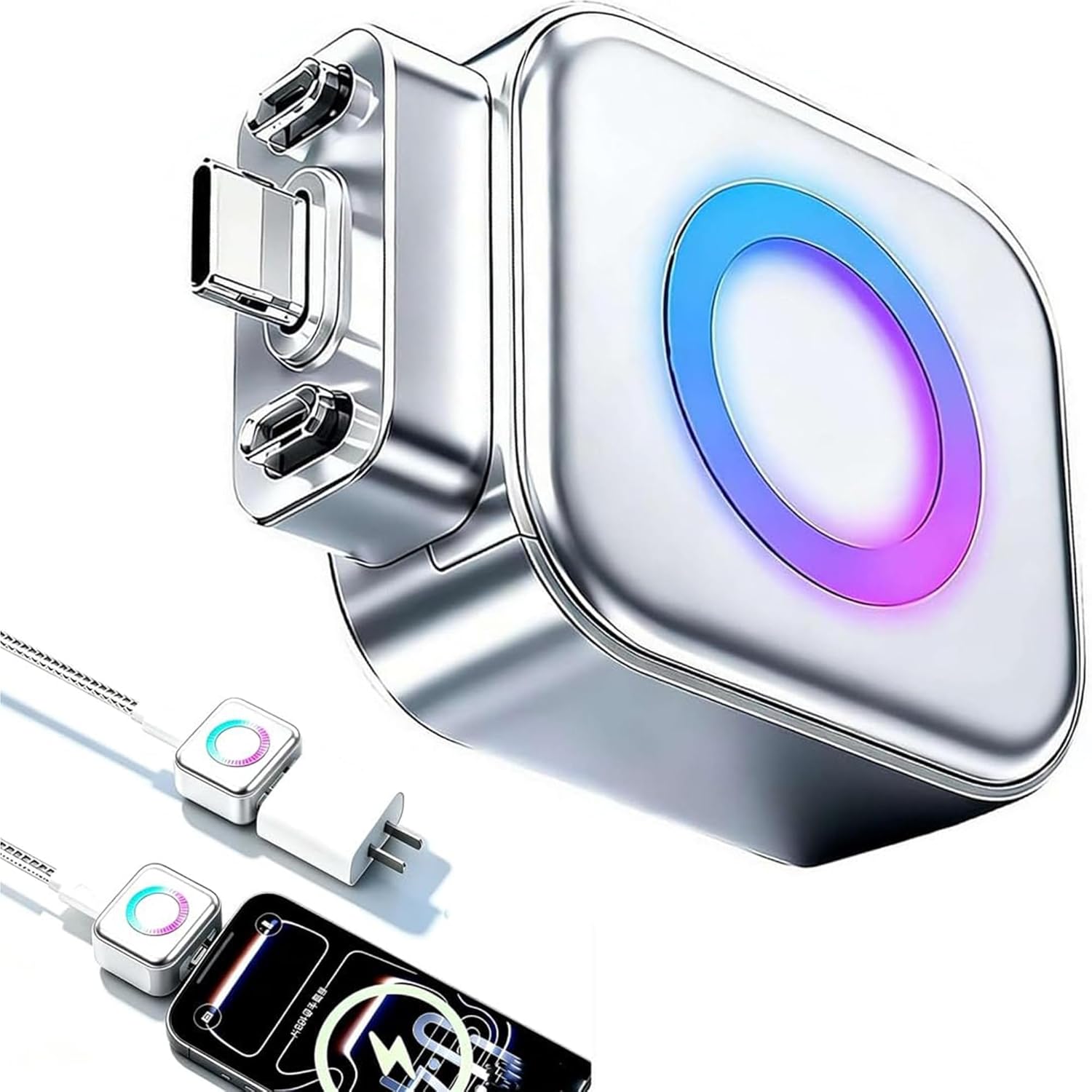 USB-C Smart Auto Eject Adapter with Charging Indicator Light