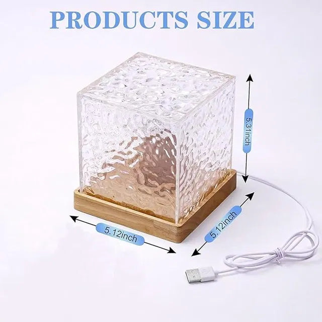 Dynamic Water Ripple Projection Light, USB Portable Night Lamp for Home Decor